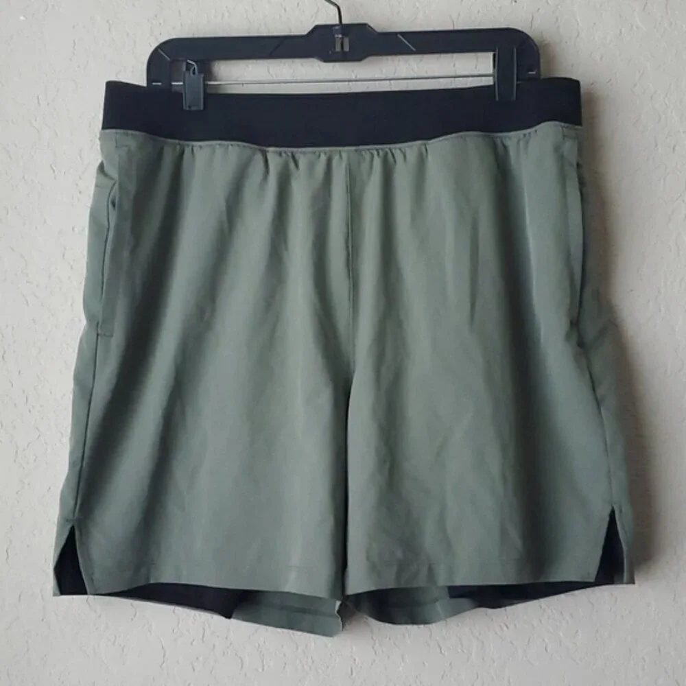 2 (two) pairs Old Navy Large OLX 7 Inch lined shorts green (money maker)…